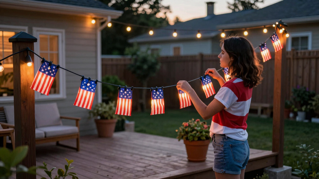 patriotic outdoor string lights