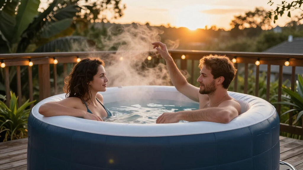 inflatable hot tub for romantic evenings