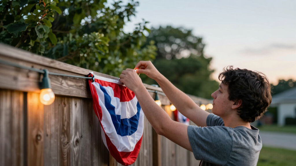 patriotic outdoor string lights