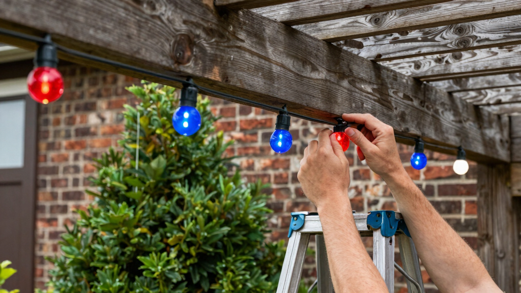 patriotic outdoor string lights
