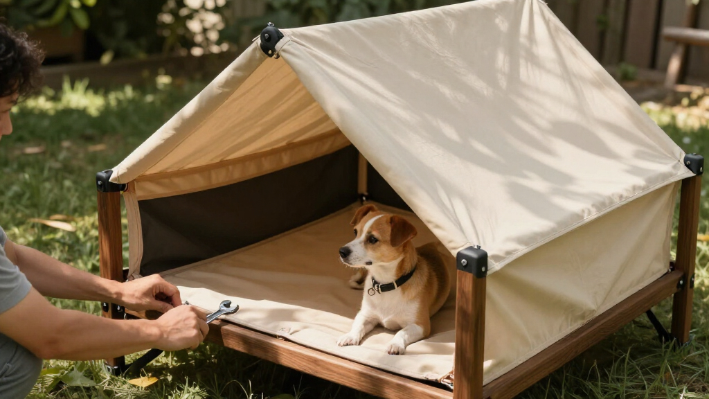 best raised dog cot with canopy