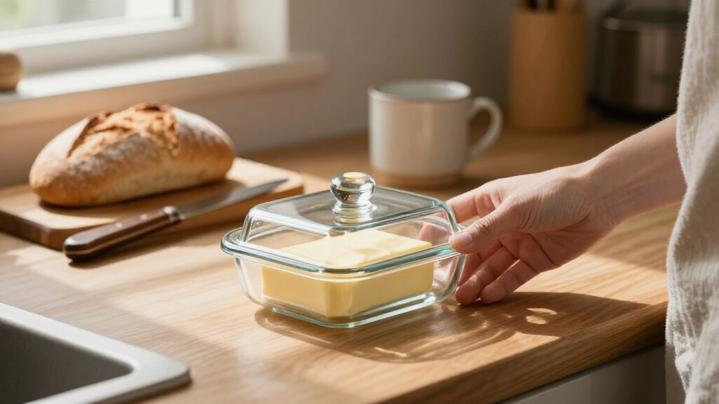 glass butter dish with cover