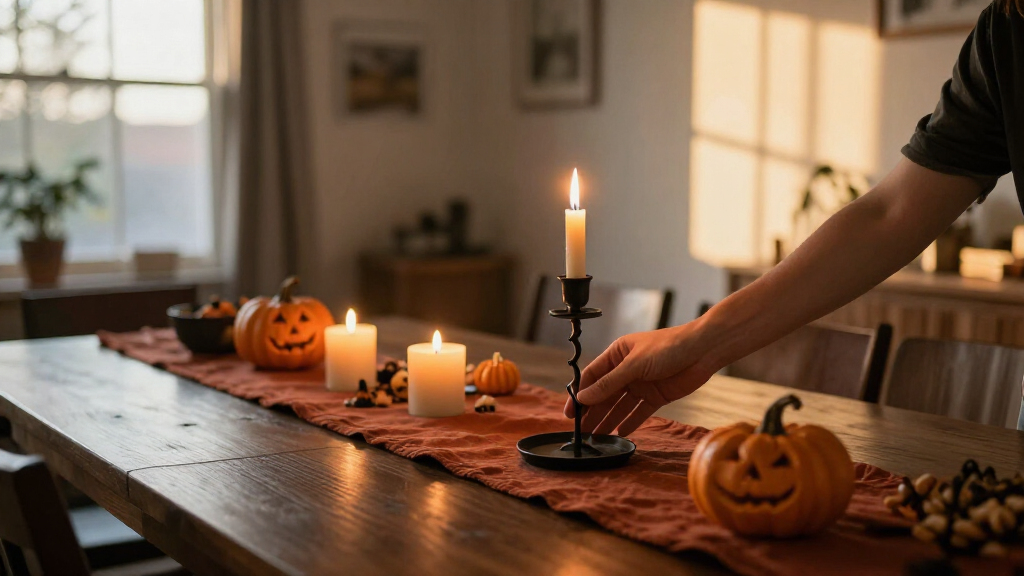 Halloween skeleton candle holders