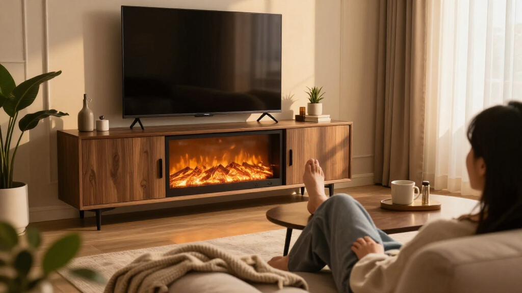 electric fireplace tv stand large