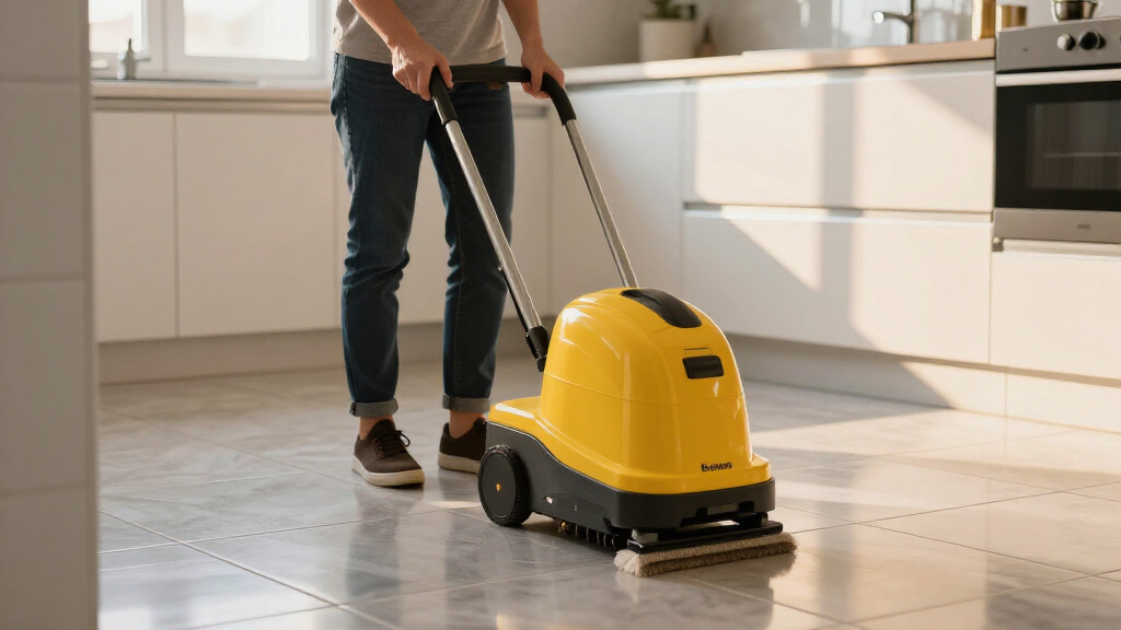 floor scrubber machine for kitchen and bathroom tile