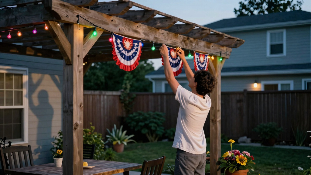 patriotic outdoor string lights