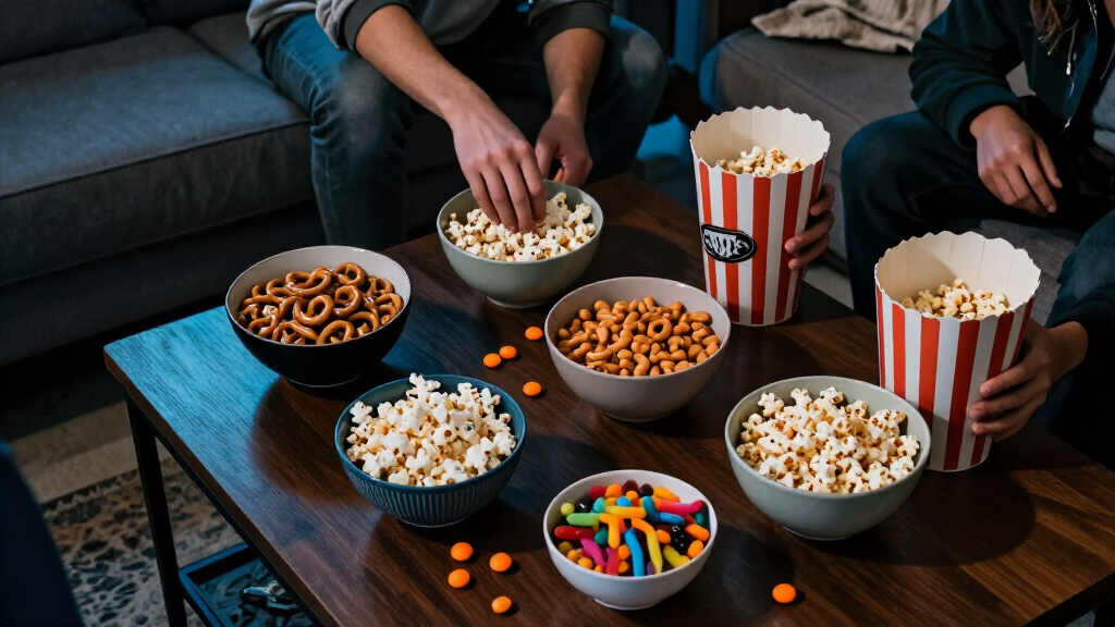 spooky movie night snack bowls