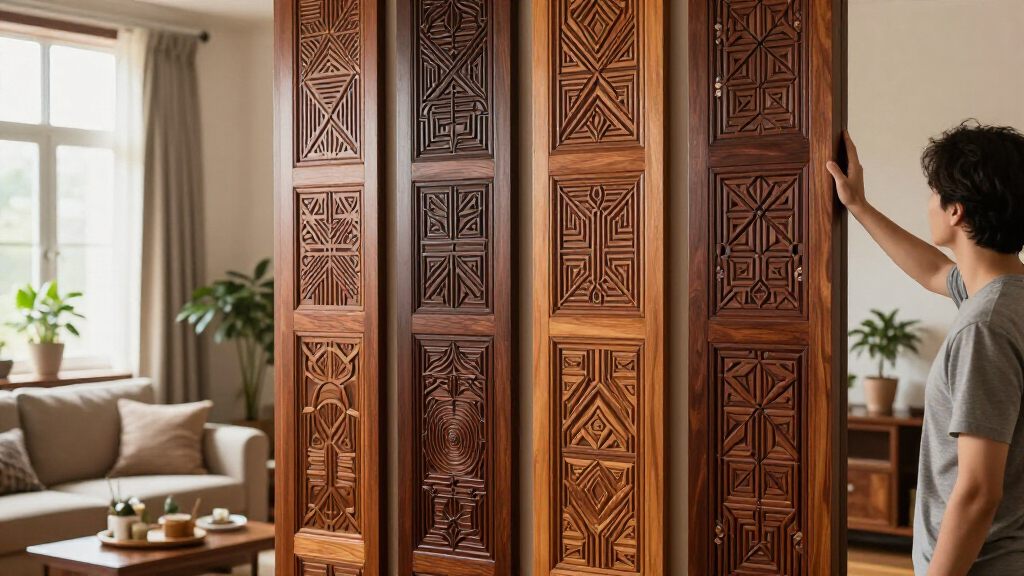 hand carved wooden wall panels