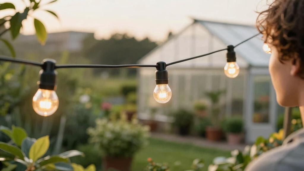 solar-powered outdoor string lights