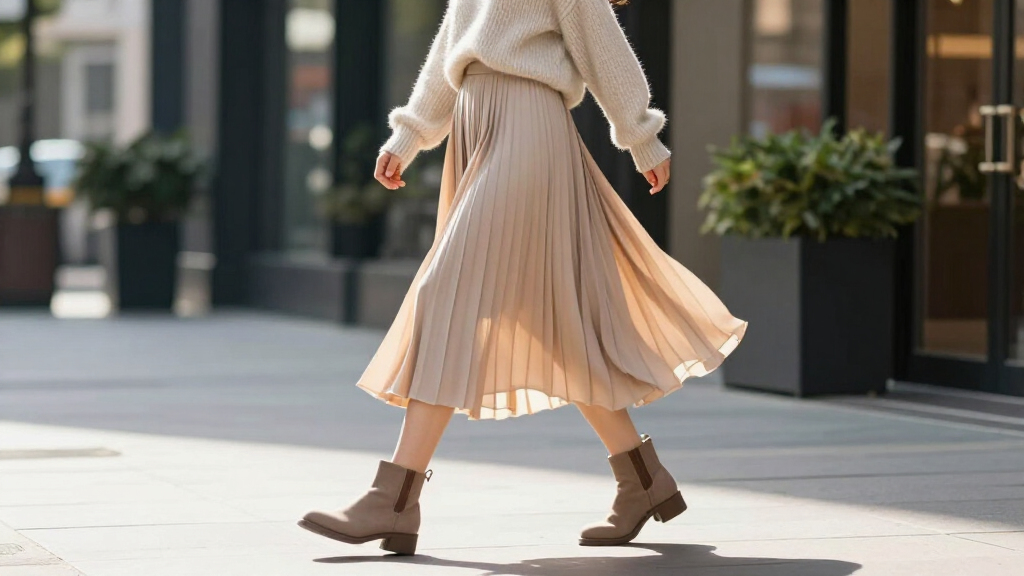 pleated midi skirts