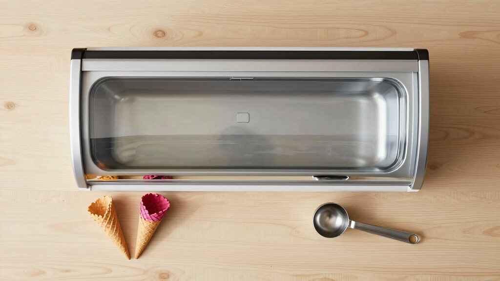 ice cream dipping cabinet with curved glass