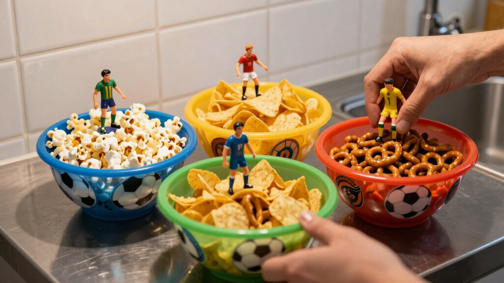 soccer fan themed snack bowls