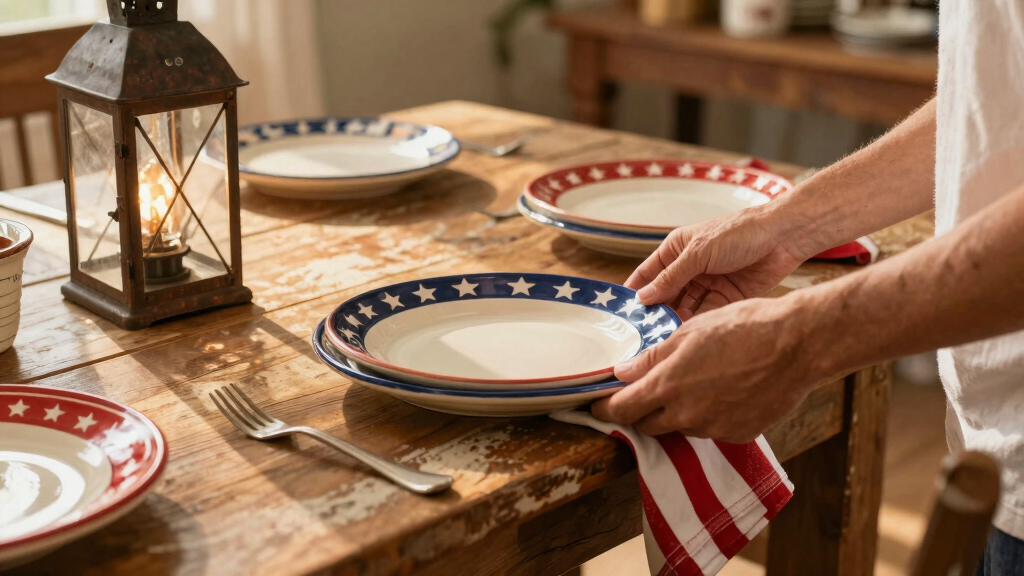 patriotic farmhouse tableware