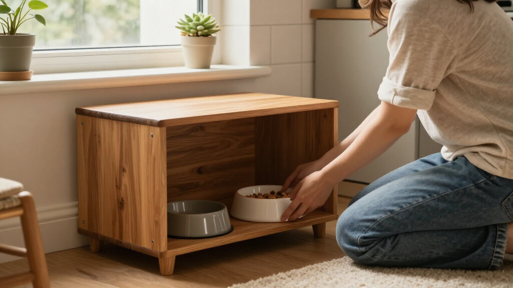 best dog feeding station furniture with storage