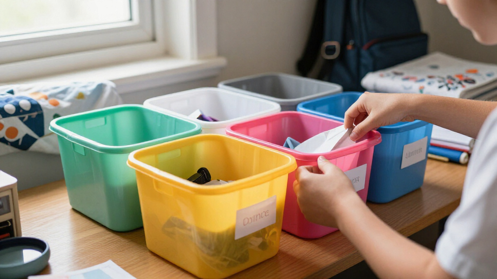 student dorm organization bins