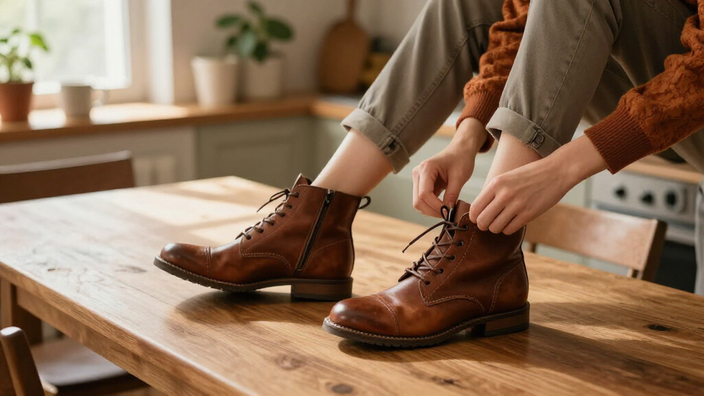 fall leather ankle boots