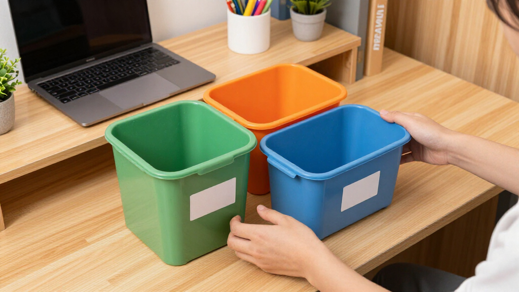dorm room organization bins