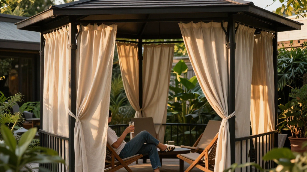 best hardtop gazebo with curtains premium