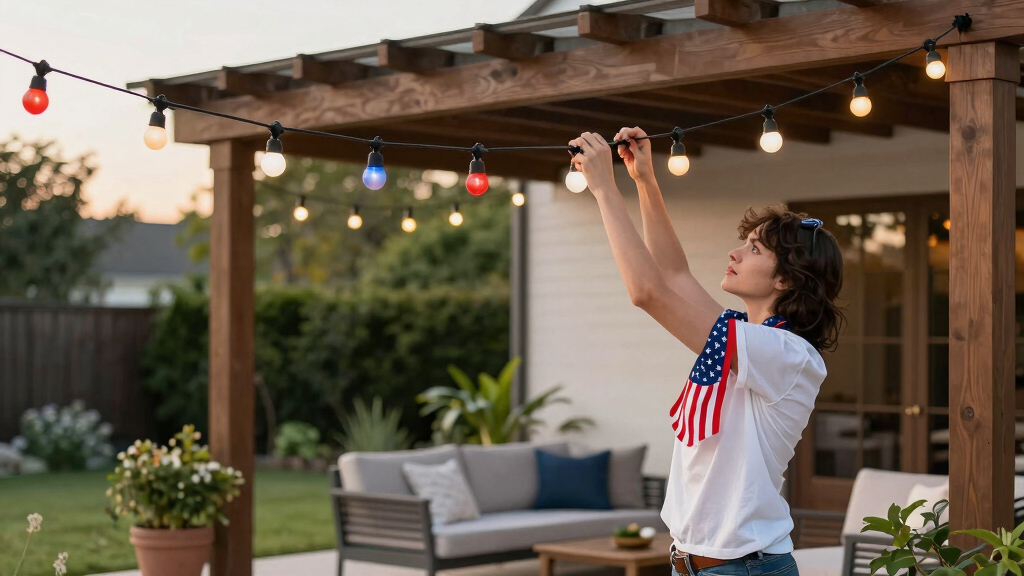 patriotic outdoor string lights