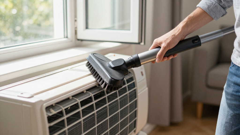 way to clean window air conditioner fins