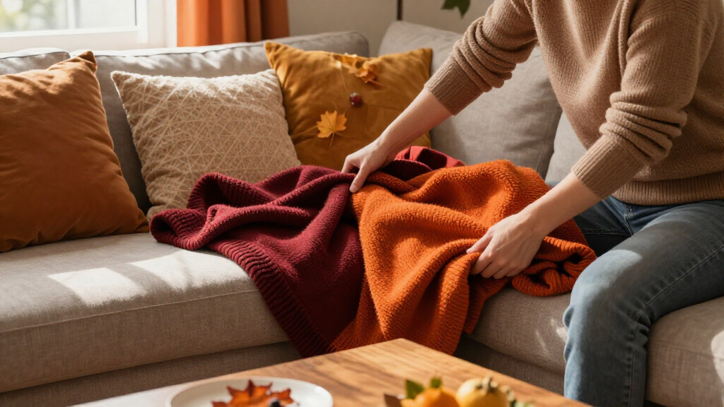fall-themed decorative throw blankets