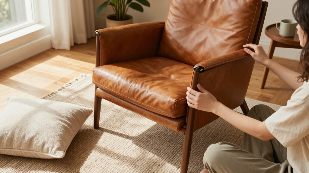 best genuine leather accent chair