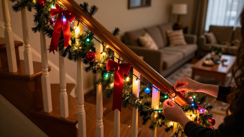 christmas decorations for stairs