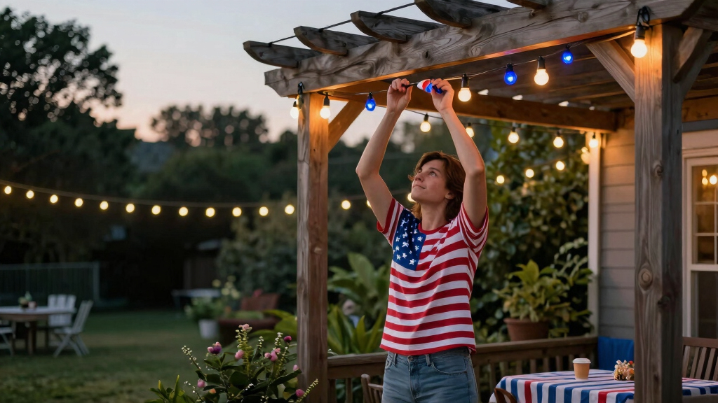 patriotic outdoor string lights