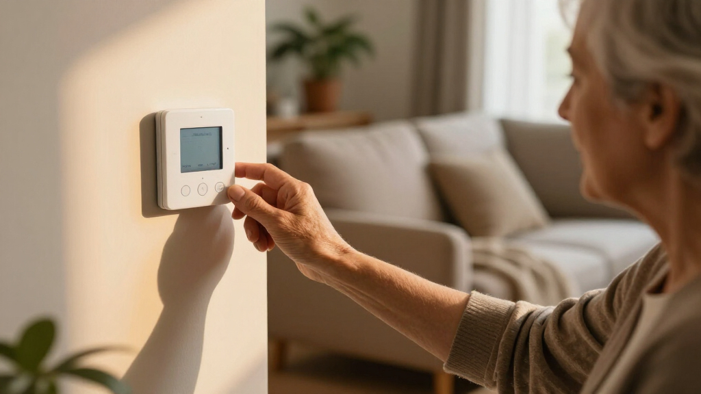 smart thermostat with simple controls for seniors