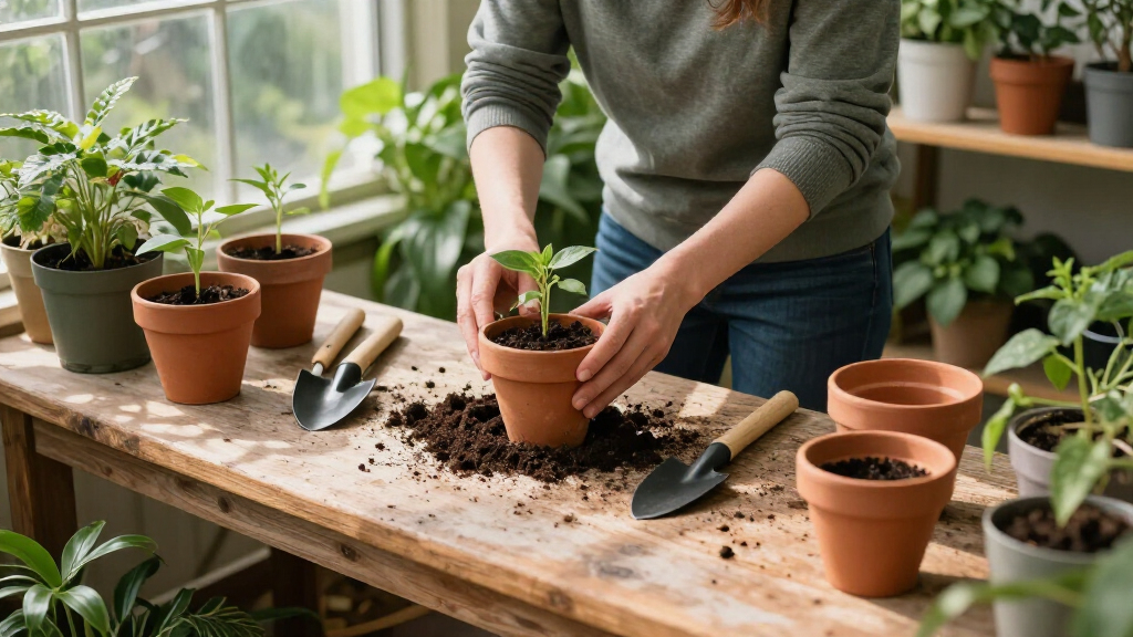 potting benches for plant prep