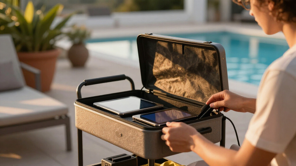 lockable charging cart for tablets and radios