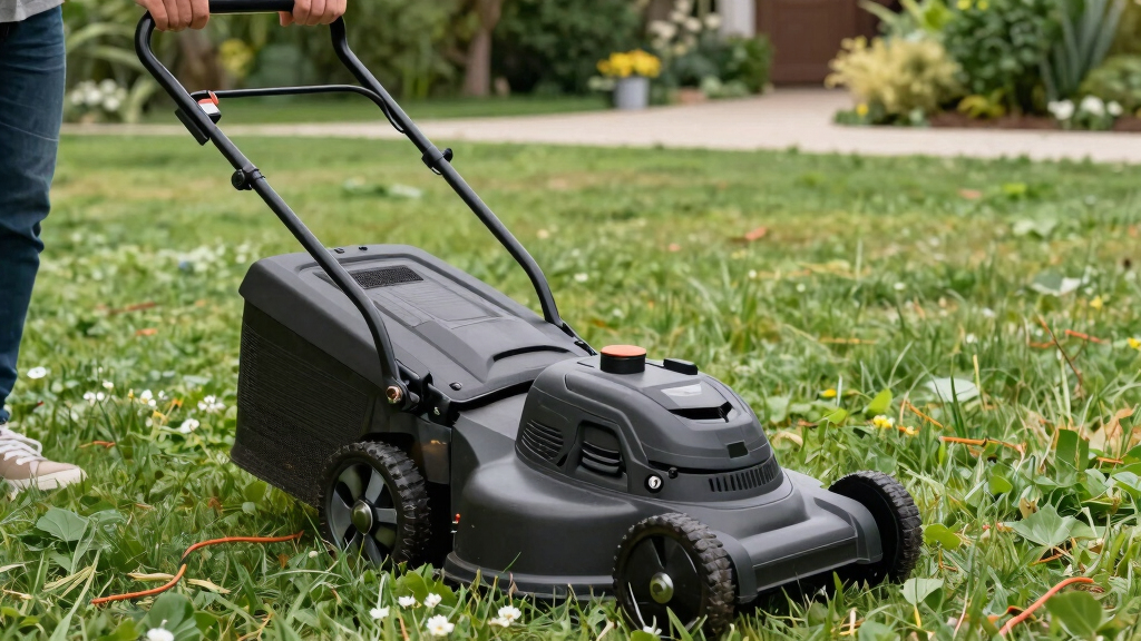 electric lawn mower self propelled