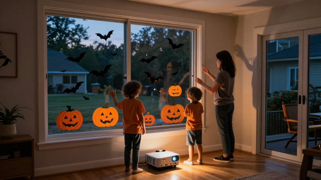 Halloween window projector decorations