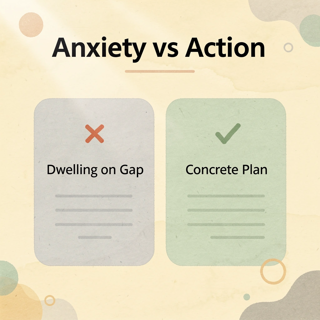 Before and after infographic showing shift from retirement anxiety to taking action