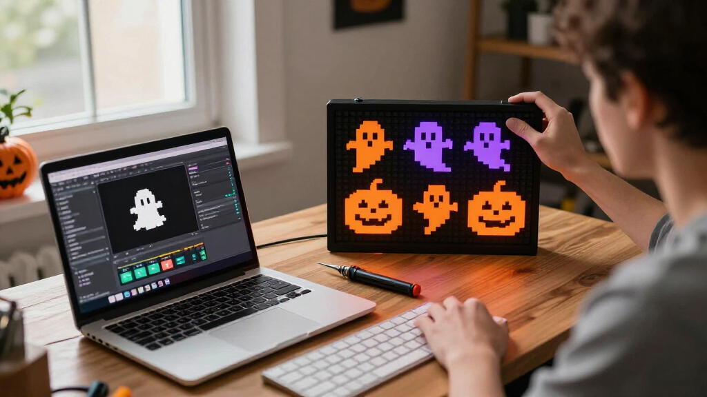Halloween LED matrix displays