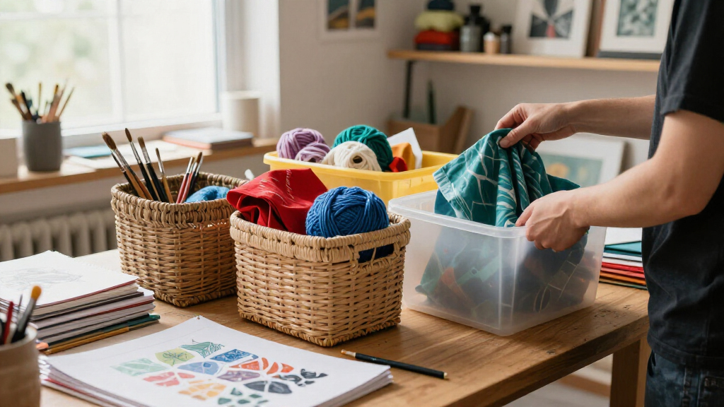 artistic storage and organization bins