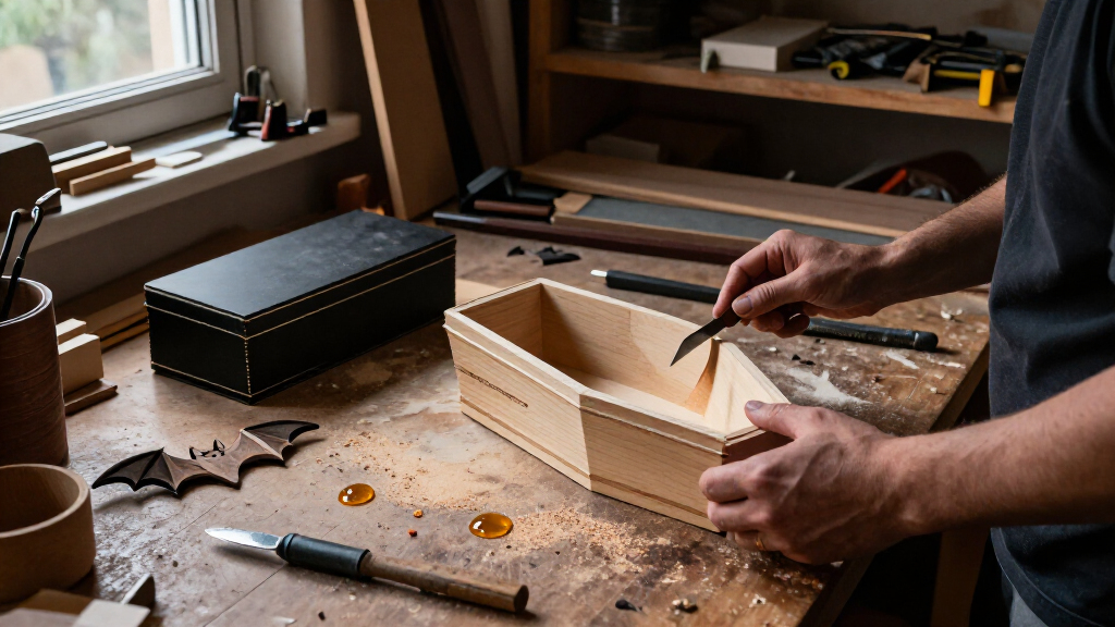 Halloween wooden coffin boxes