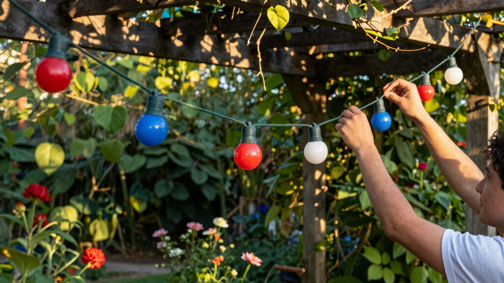 patriotic outdoor string lights