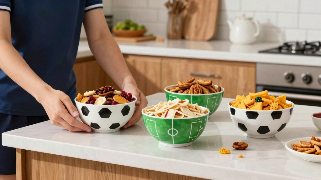 soccer-themed party snack bowls