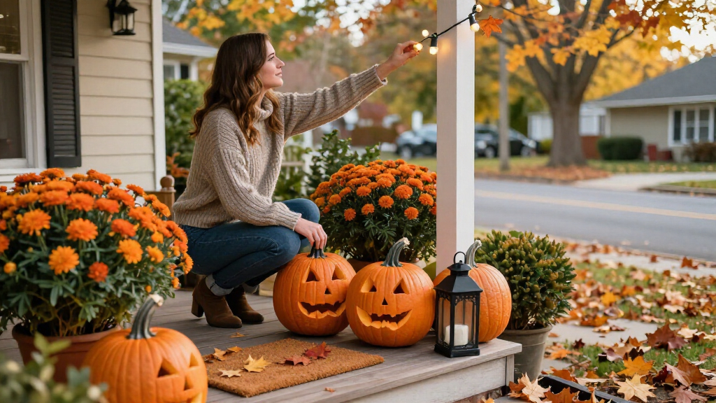 Halloween porch decorations
