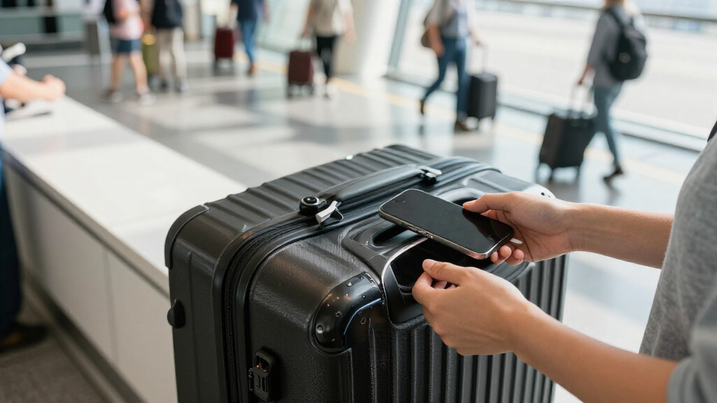 luggage with built-in charging port