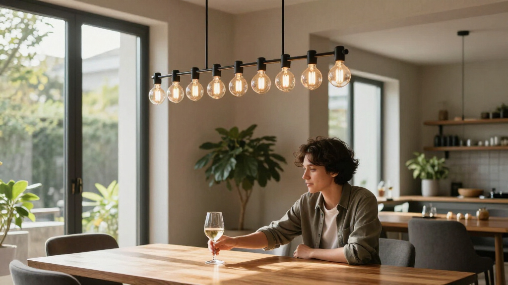 linear chandelier for dining table