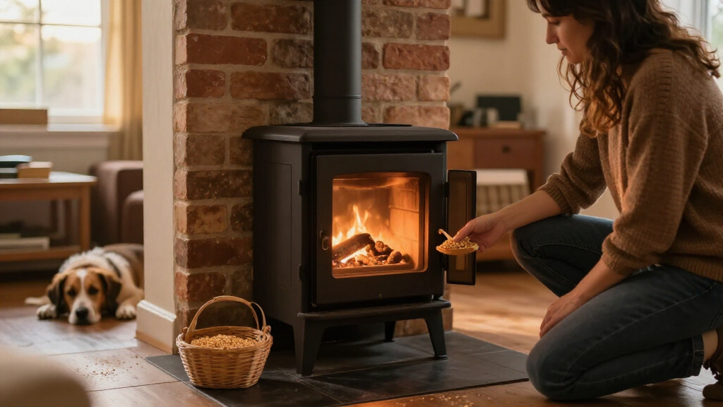 pellet stove fireplace insert