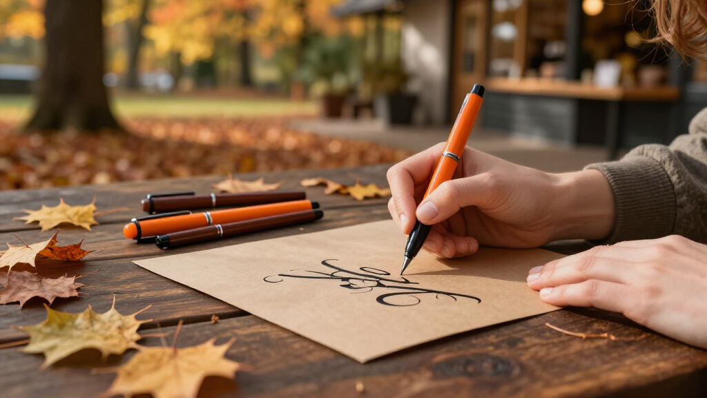fall-inspired calligraphy sets