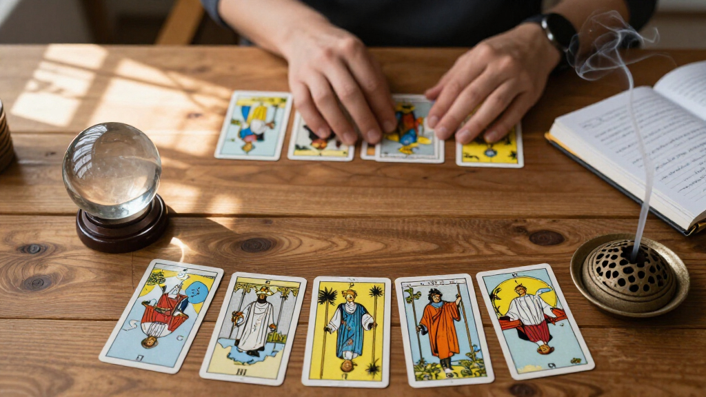 occult books and tarot decks