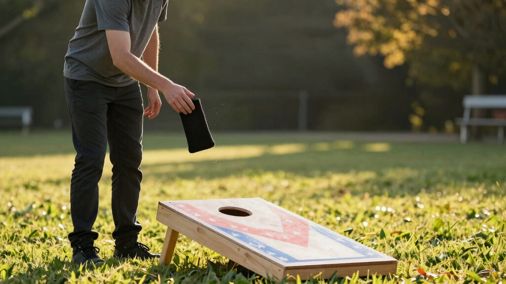 patriotic outdoor cornhole game
