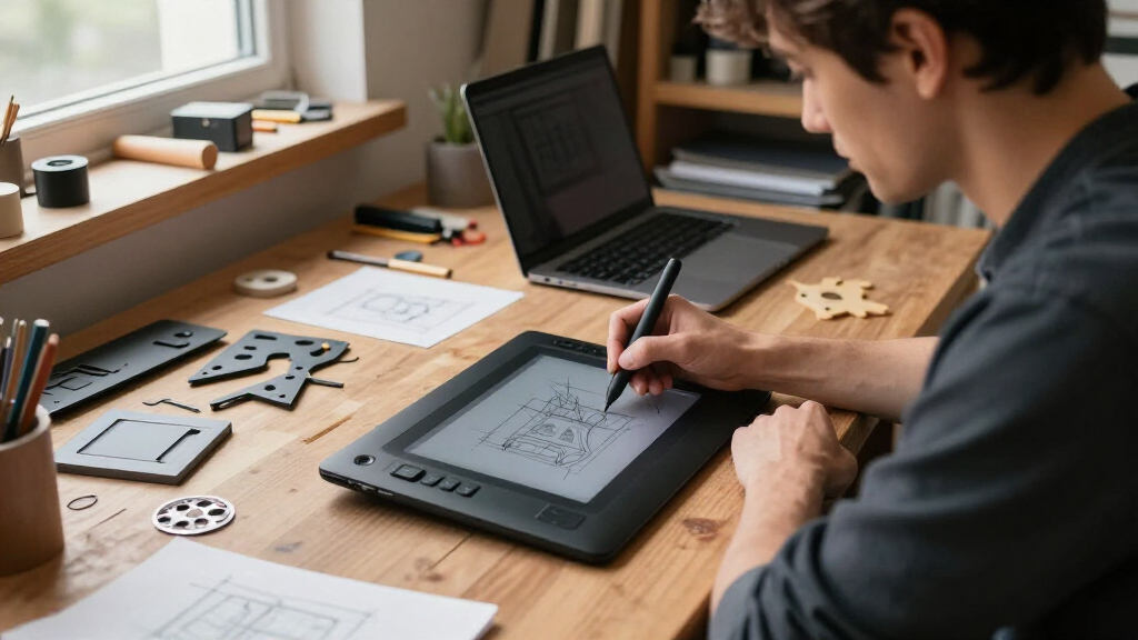 professional graphics tablet with stylus for industrial designers