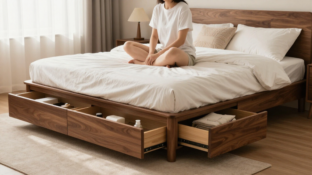 platform bed frame with storage
