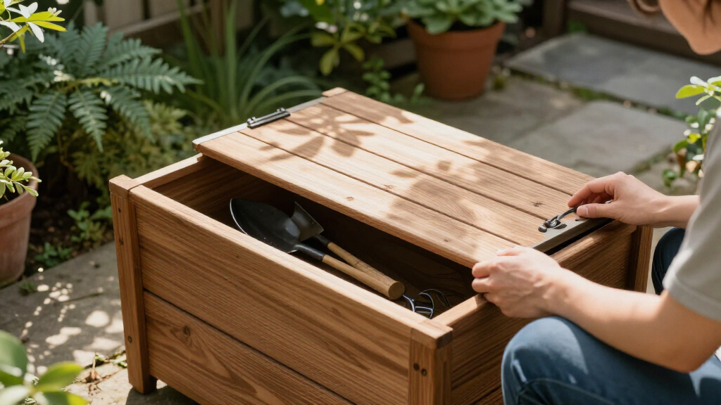 outdoor storage benches