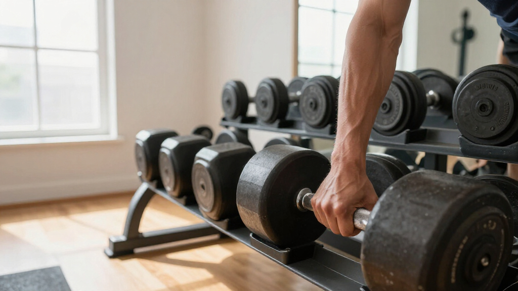 dumbbell set with rack high end